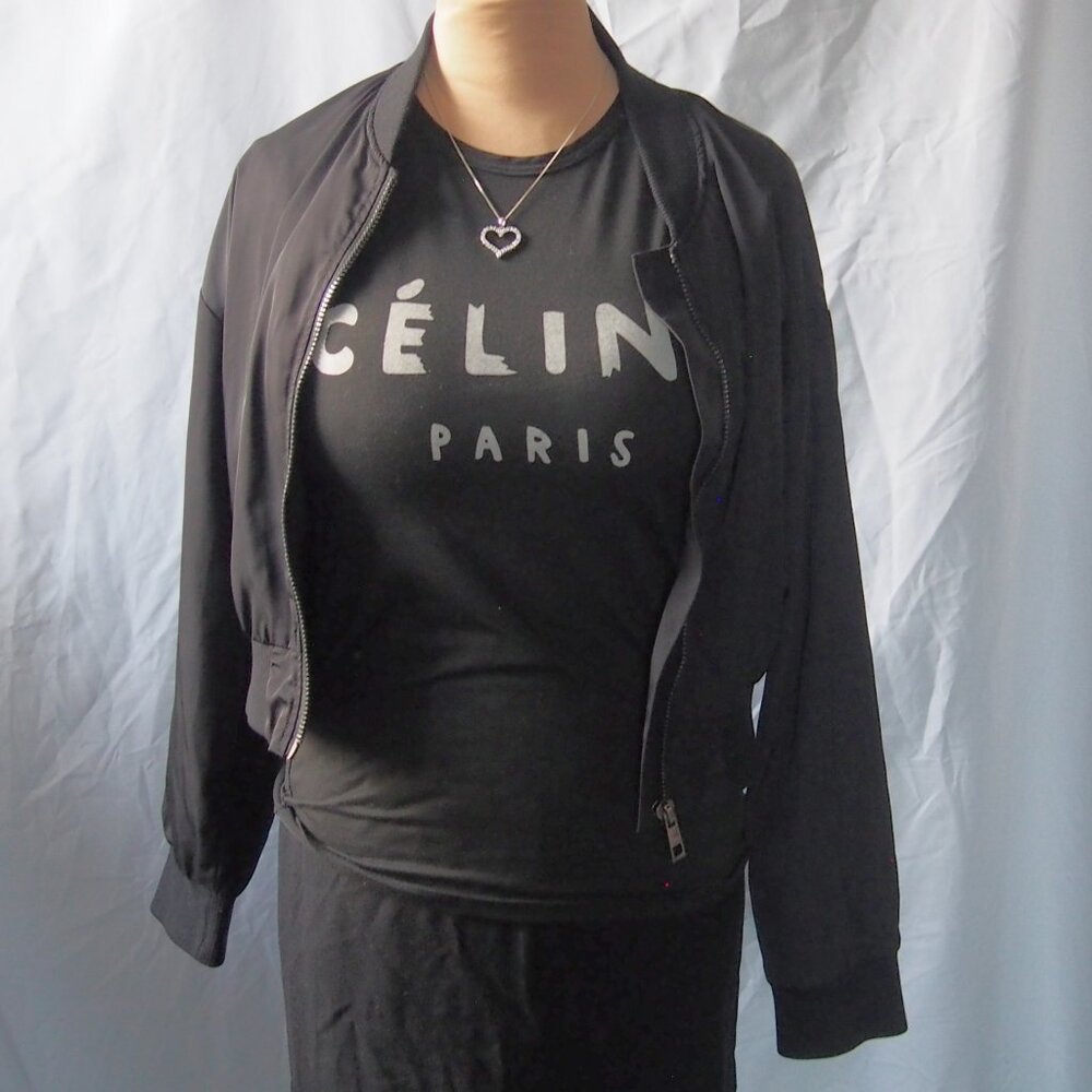 Ashley 26 International Black Bomber Crop Jacket Size XL
